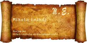 Mikola Enikő névjegykártya